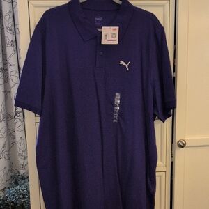 Puma Men’s Deep Purple/Blue  Polo Shirt with White Logo